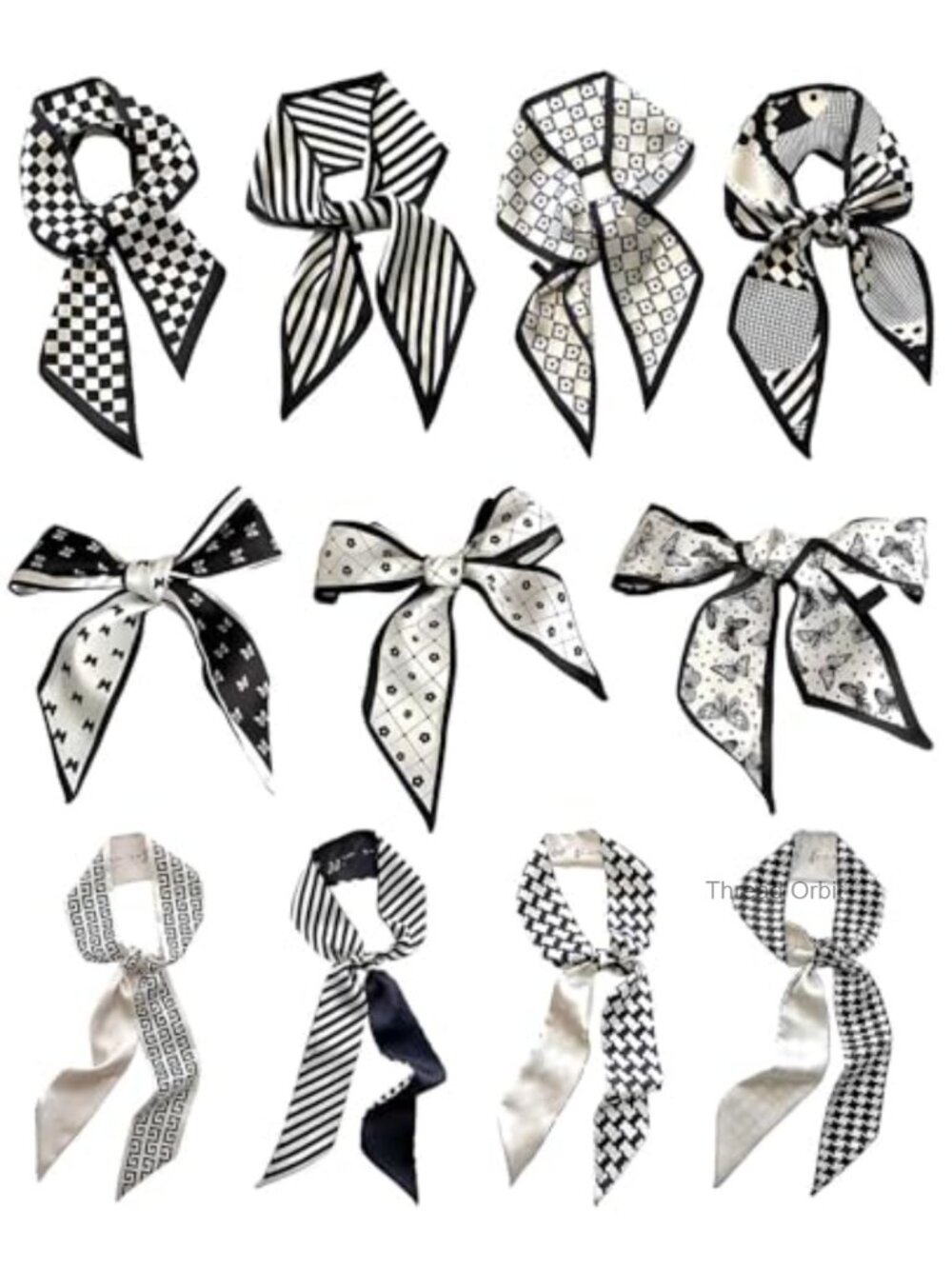 11PCS Purse Scarves Handbag Handle Scarves Cotton Cloth Lightweight Multicolor